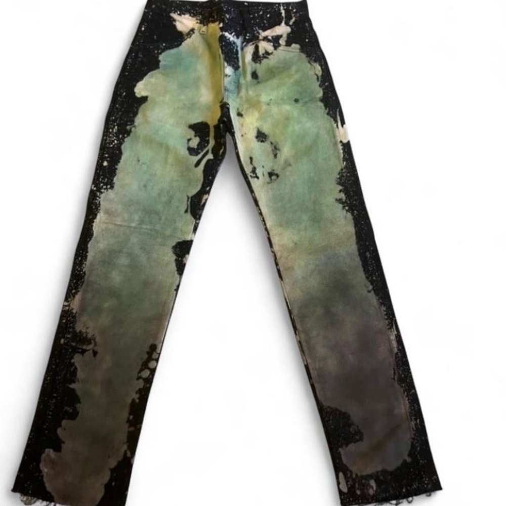 Rustler Black and Green Men's Straight Jeans